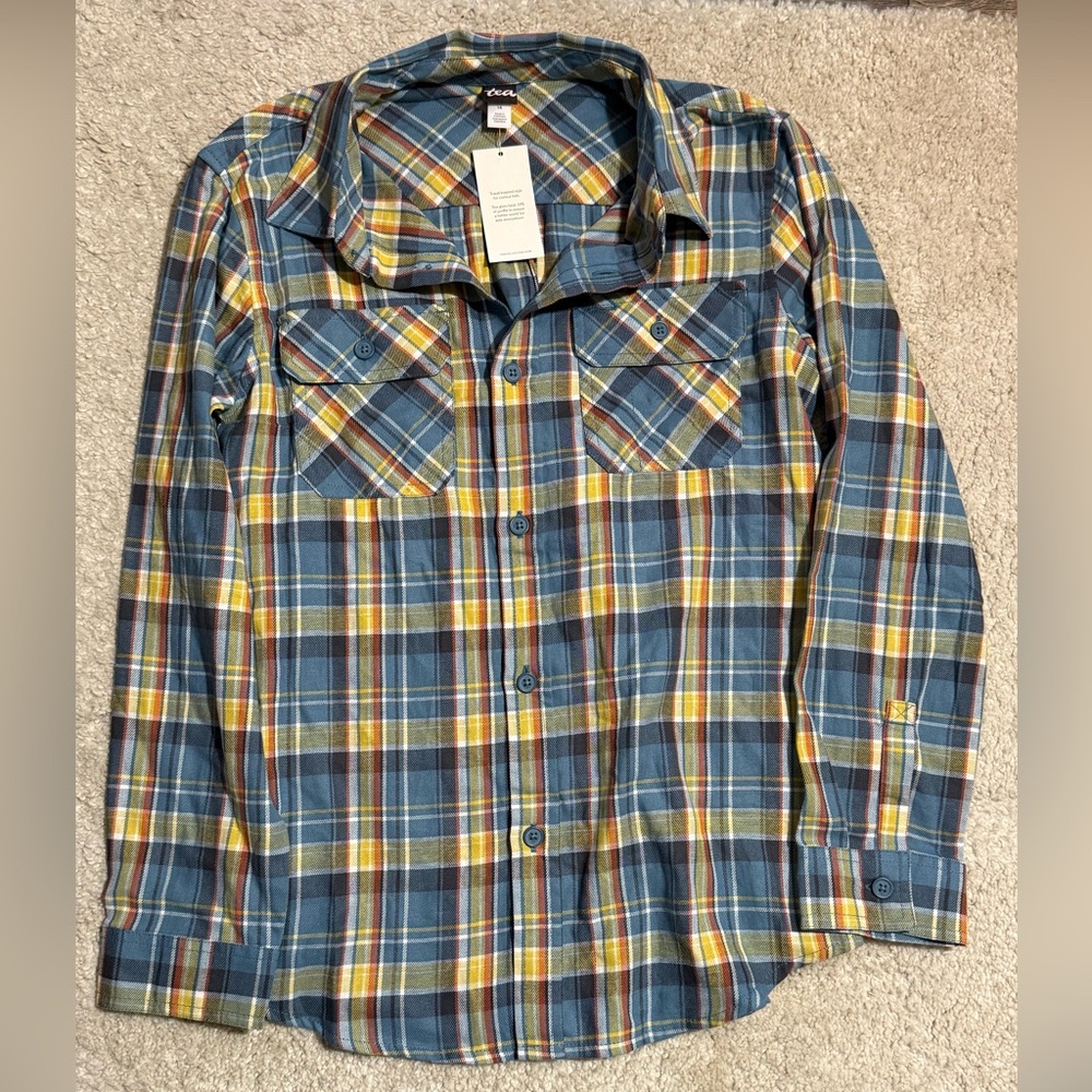 Tea Blue and Yellow Checkered Shirt